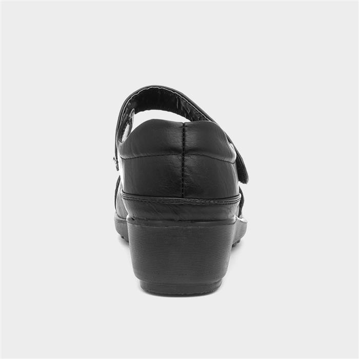 Elinor Womens Black Easy Fasten Shoe