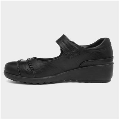 Elinor Womens Black Easy Fasten Shoe