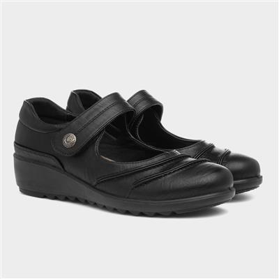 Elinor Womens Black Easy Fasten Shoe