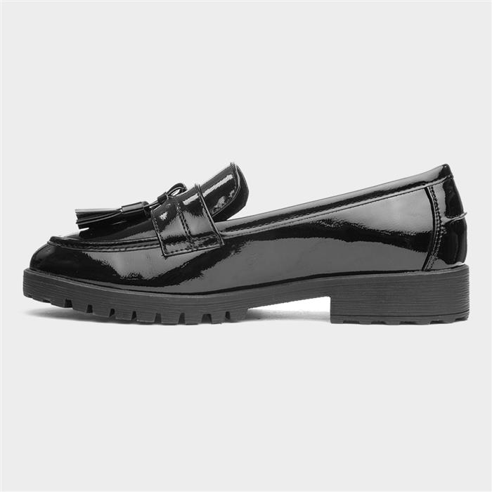 Shanghai Womens Black Shiny Loafer