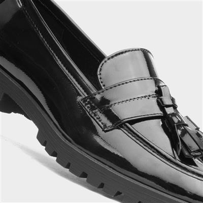 Shanghai Womens Black Shiny Loafer