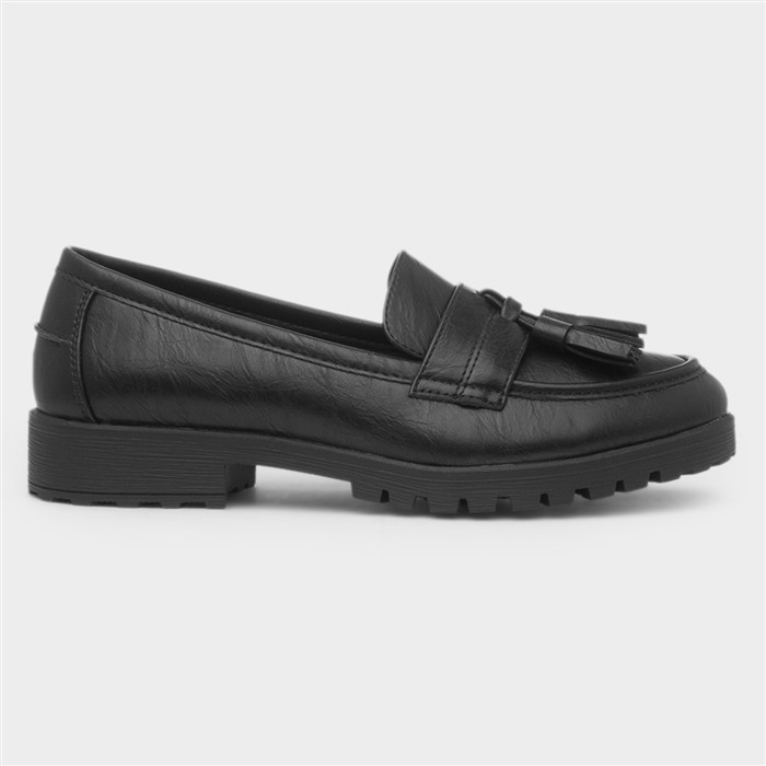 Shanghai Womens Black Tassel Loafer
