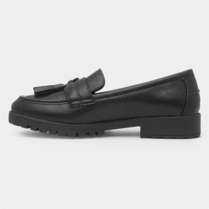 Shanghai Womens Black Tassel Loafer