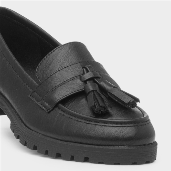 Shanghai Womens Black Tassel Loafer