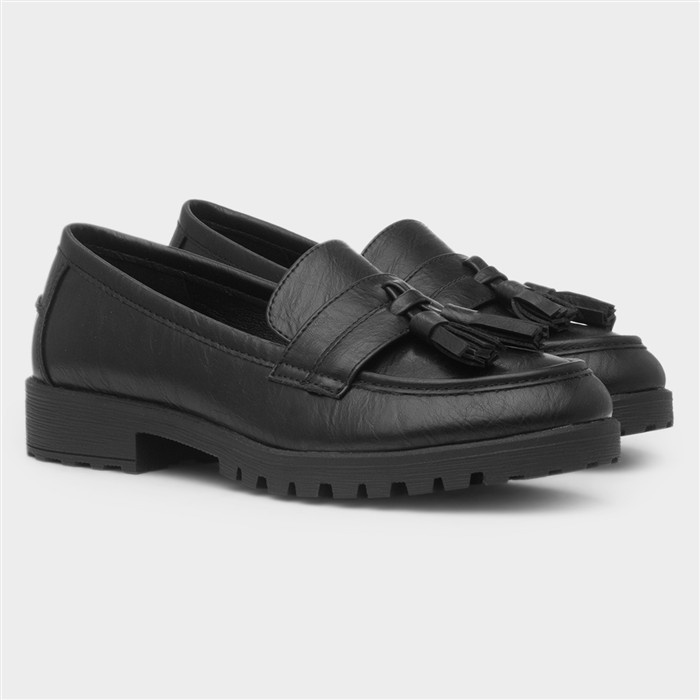 Shanghai Womens Black Tassel Loafer