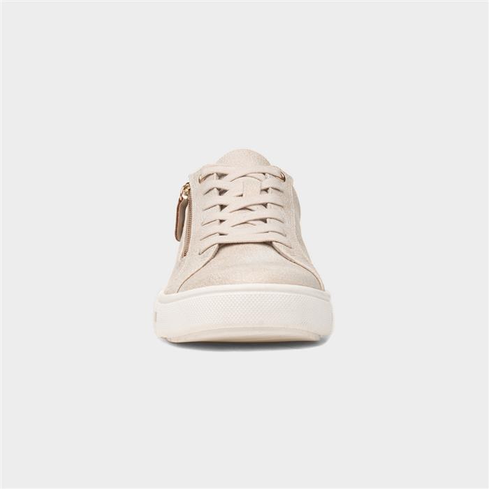 Jenny Womens Beige Lace Up Wide Fit Shoe