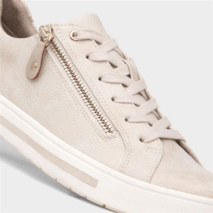 Jenny Womens Beige Lace Up Wide Fit Shoe