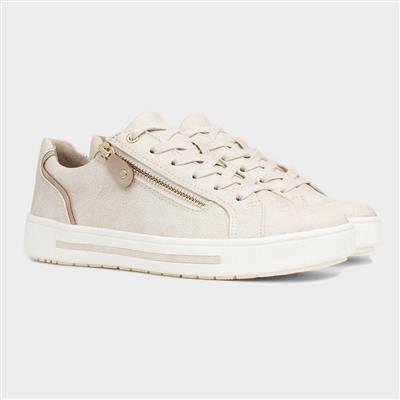 Jenny Womens Beige Side Zip Shoe