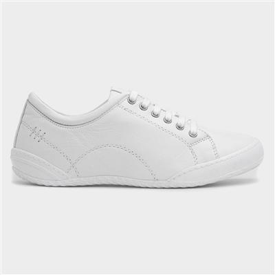 Carrick Womens White Leather Casual Shoes