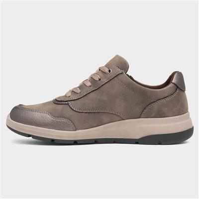 Mia Womens Taupe Casual Lace Up Shoe