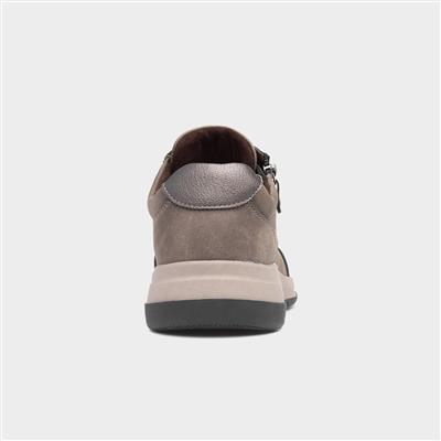 Mia Womens Taupe Casual Lace Up Shoe