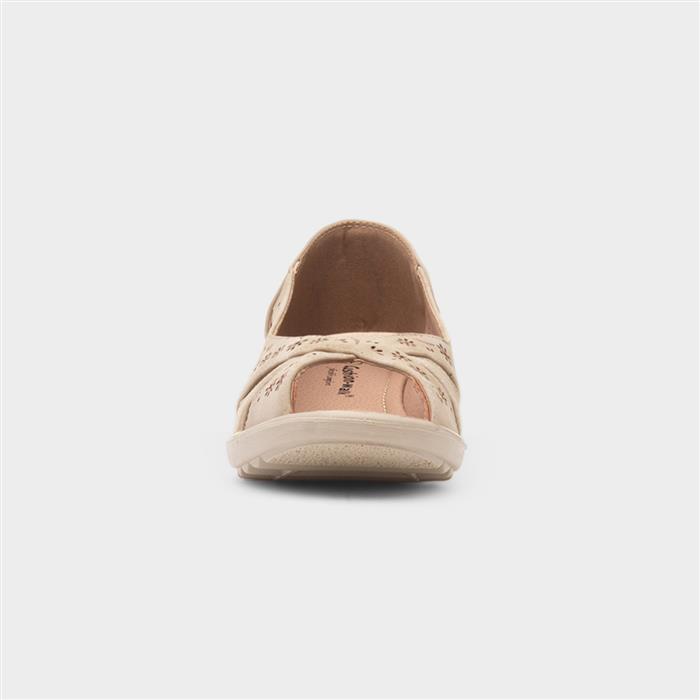 Kate Womens Beige Open Toe Wedge Shoe