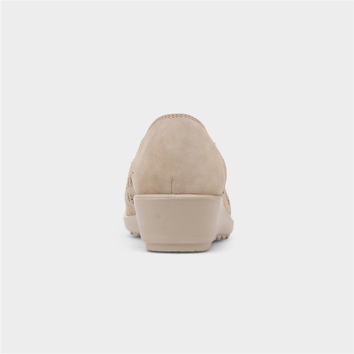 Kate Womens Beige Open Toe Wedge Shoe