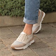 Relife Sarah Womens Beige Lace Up & Zip Wedge Shoe (Click For Details)