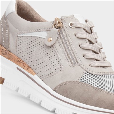 Sarah Womens Beige Lace Up Shoe