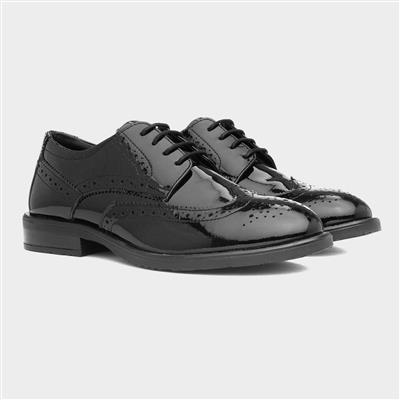 Charlotte Womens Black Patent Brogue