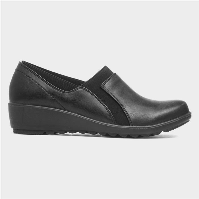 Polly Women's Black Wedge Casual Shoe