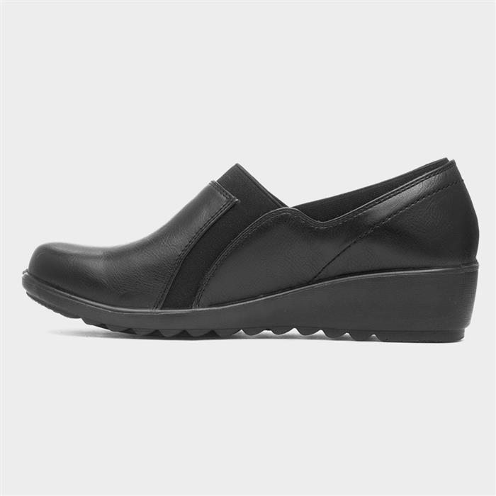 Polly Women's Black Wedge Casual Shoe
