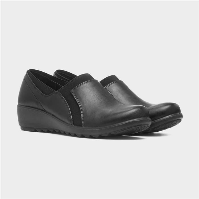 Polly Women's Black Wedge Casual Shoe