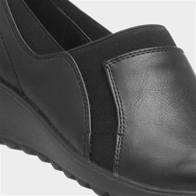 Polly Women's Black Wedge Casual Shoe