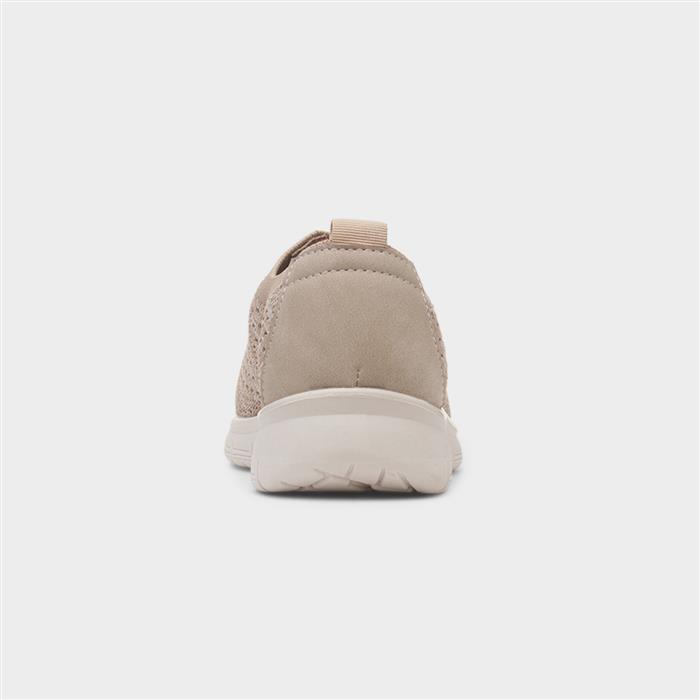 Astrid Womens Beige Zip Up Knit Shoe