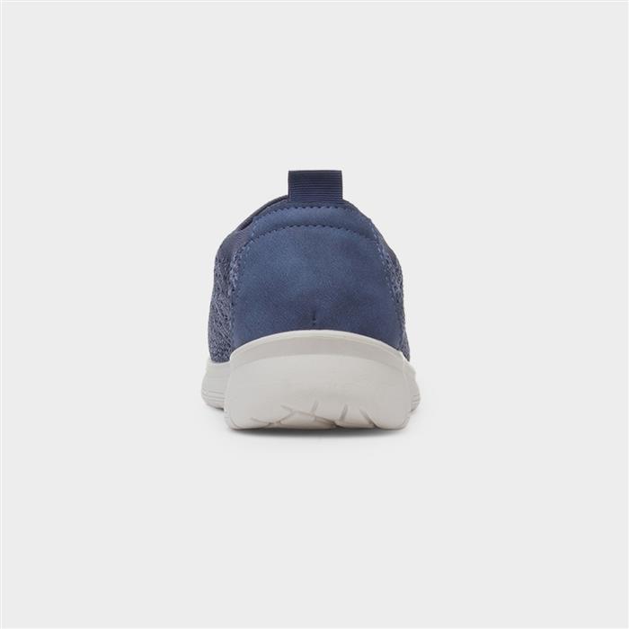 Astrid Womens Blue Zip Up Knit Shoe