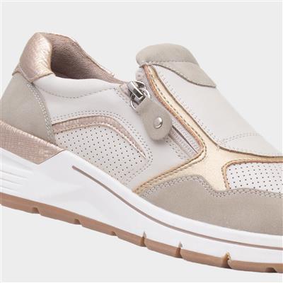 Susannah Womens Beige Zip Up Casual Shoe