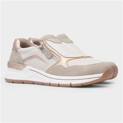 Susannah Womens Beige Zip Up Casual Shoe