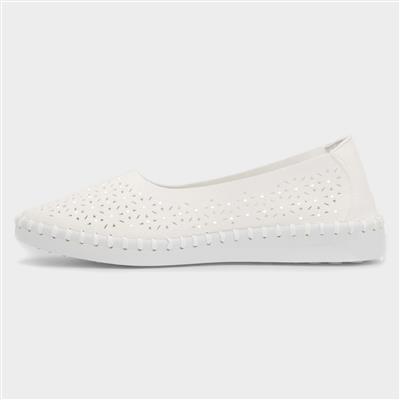 Mesne Womens White Sequin Casual Shoe