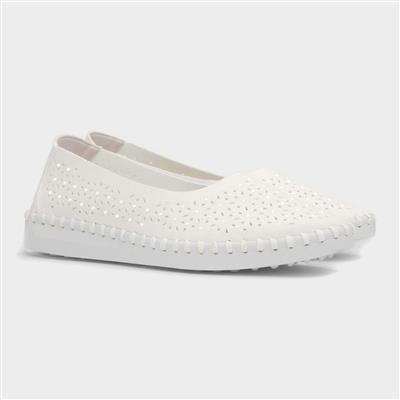 Mesne Womens White Sequin Casual Shoe