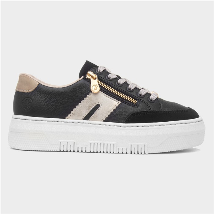 Essen Womens Black Leather Lace Up Shoe