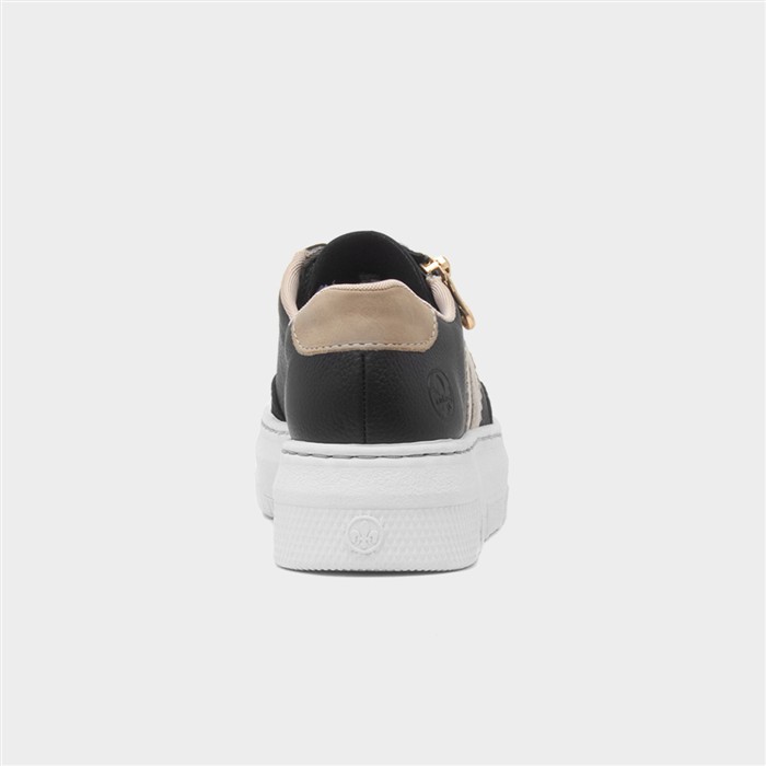 Essen Womens Black Leather Lace Up Shoe