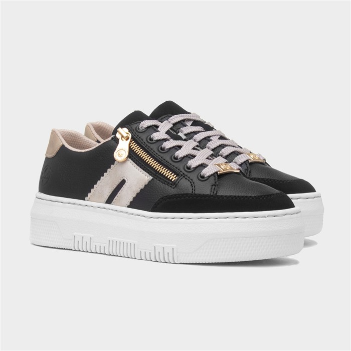 Essen Womens Black Leather Lace Up Shoe