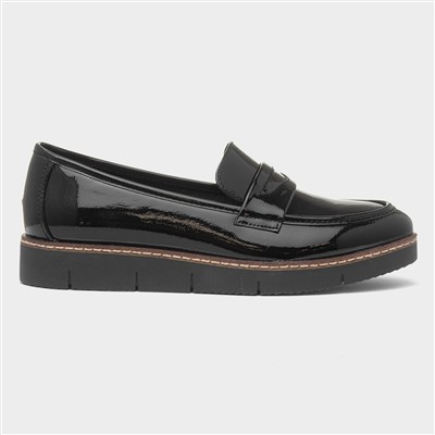 Beijing Womens Black Wedge Loafer
