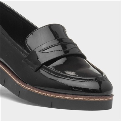 Beijing Womens Black Wedge Loafer