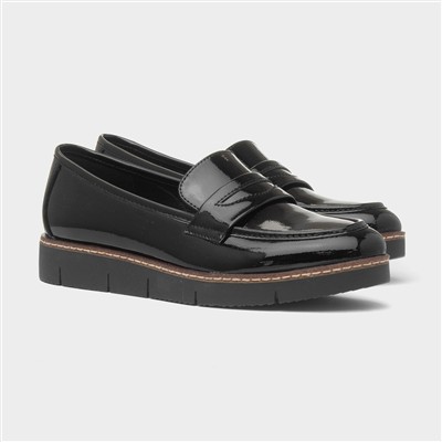 Beijing Womens Black Wedge Loafer