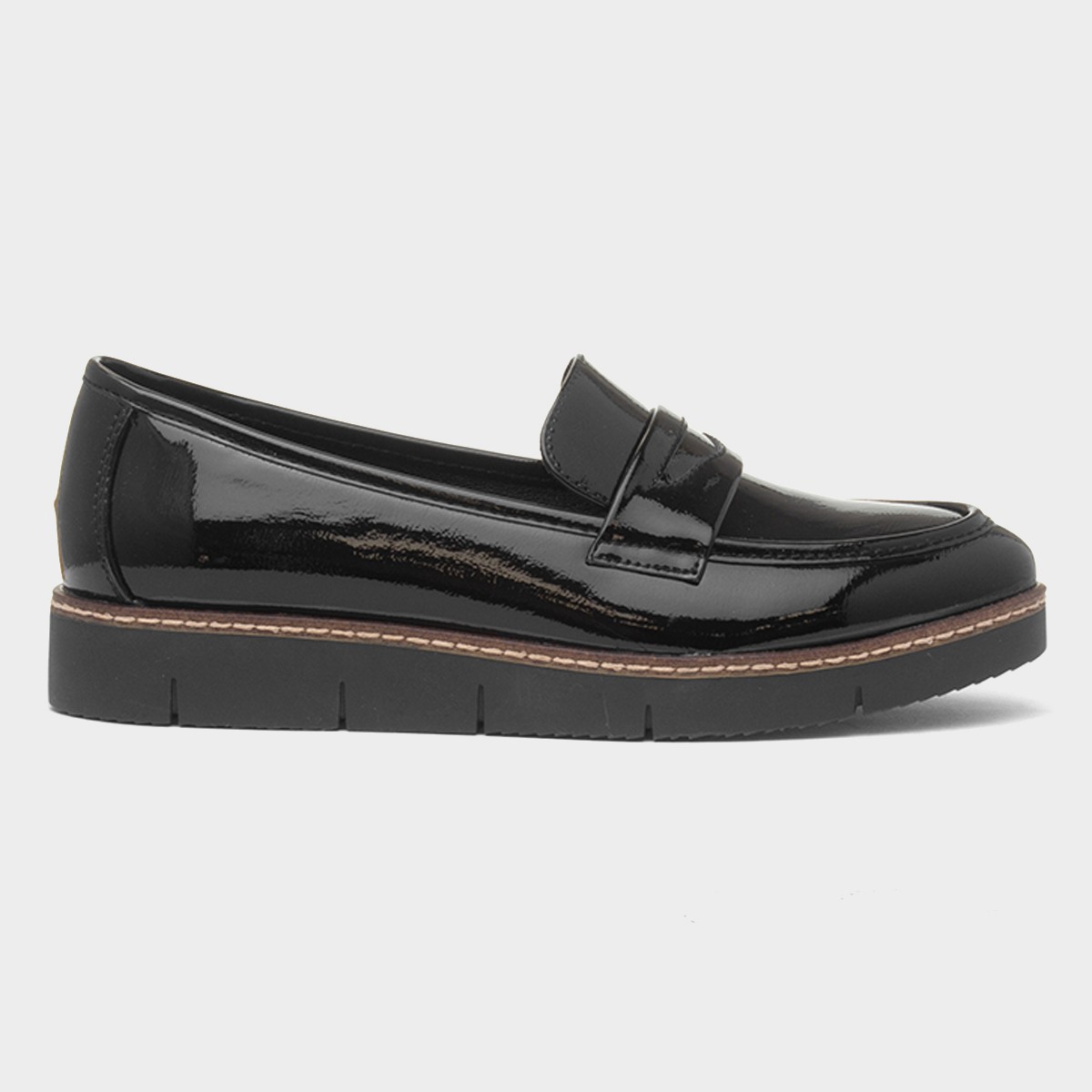 Beijing Womens Black Wedge Loafer