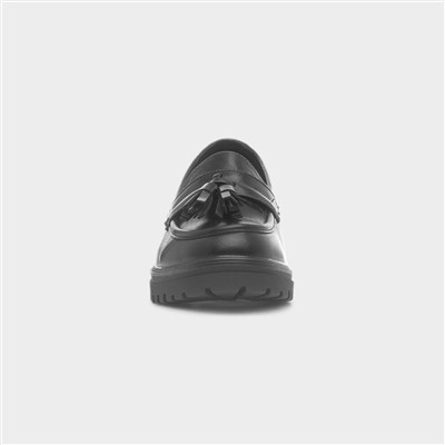 Osaka Womens Black Tassel Loafer Shoe