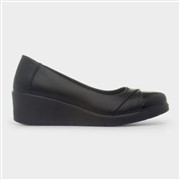 Softlites Womens Black Wedge Slip On Casual Shoe (Click For Details)
