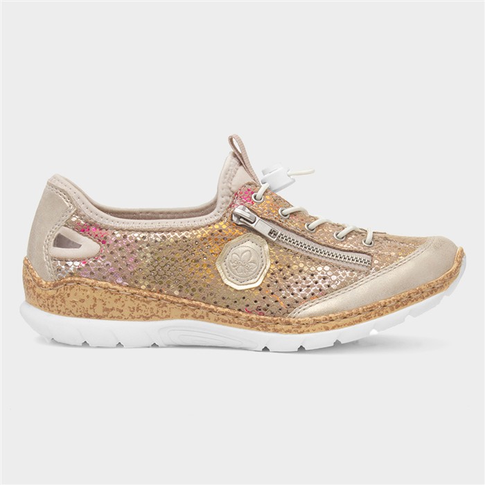 Antistress Womens Gold Bungee Lace Shoe