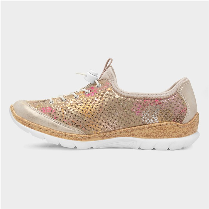 Antistress Womens Gold Bungee Lace Shoe