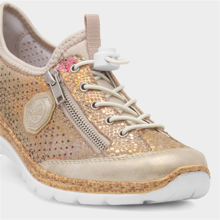 Antistress Womens Gold Bungee Lace Shoe