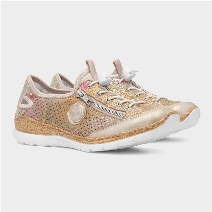 Antistress Womens Gold Bungee Lace Shoe