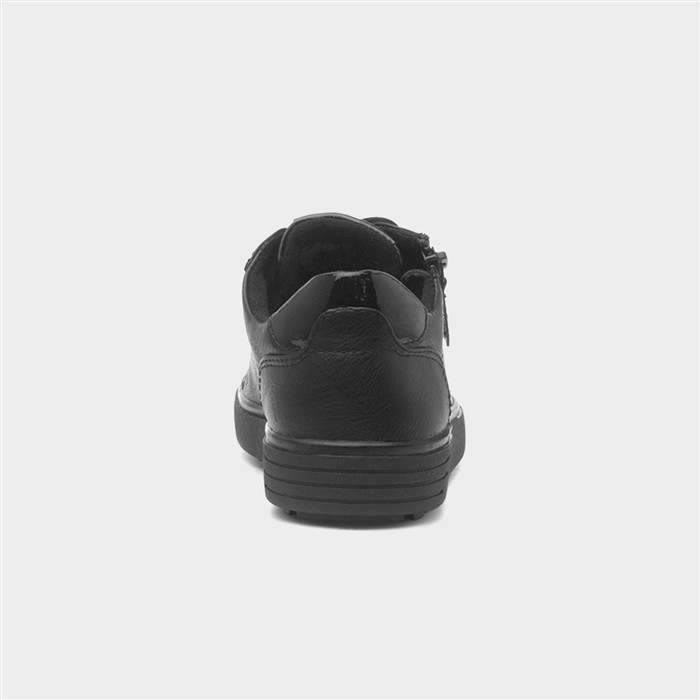 Jenny Womens Black Lace Up Wide Fit Shoe