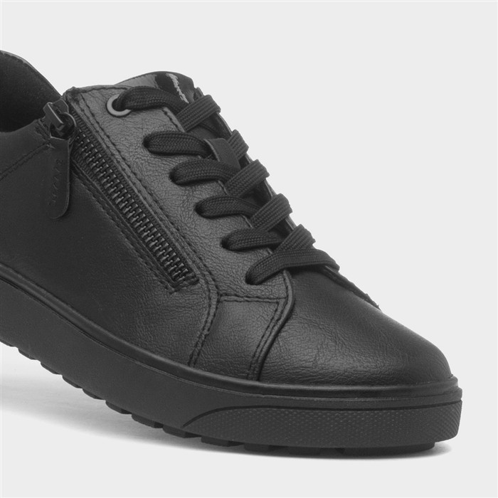 Jenny Womens Black Lace Up Wide Fit Shoe