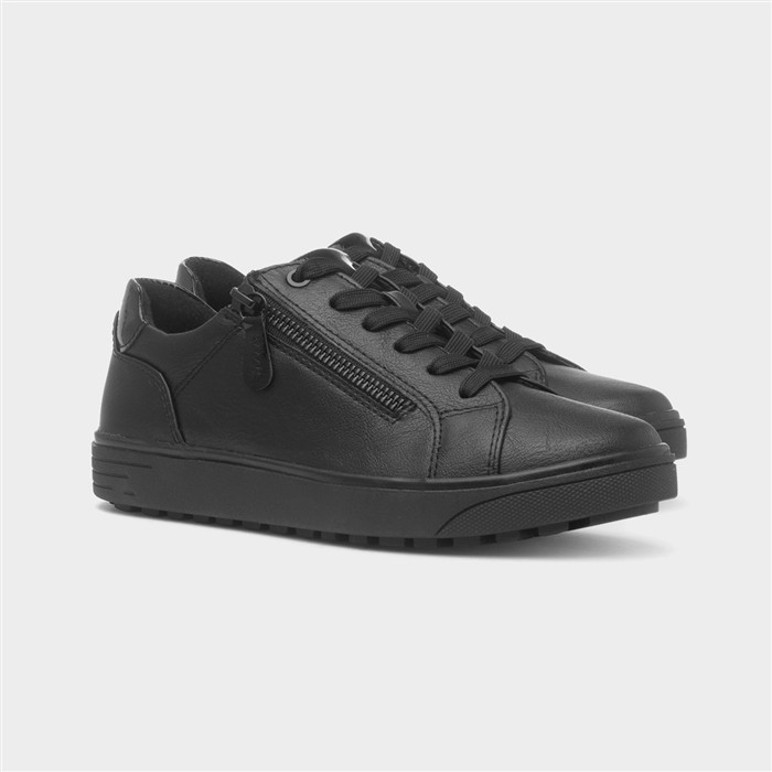 Jenny Womens Black Lace Up Wide Fit Shoe