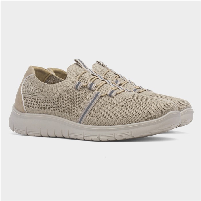 Linda Womens Beige Casual Knit Shoe