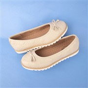 Cushion Walk Kim Womens Beige Bow Ballerina Shoe (Click For Details)
