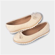 Cushion Walk Kim Womens Beige Bow Ballerina Shoe (Click For Details)