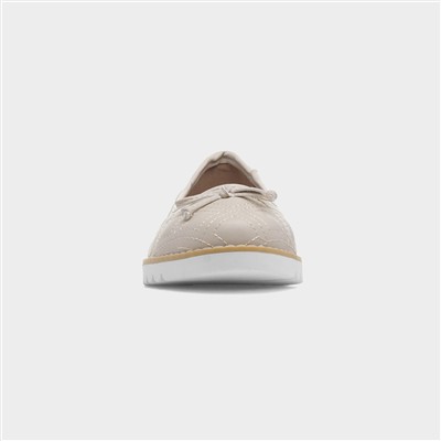 Kim Womens Beige Bow Ballerina Shoe